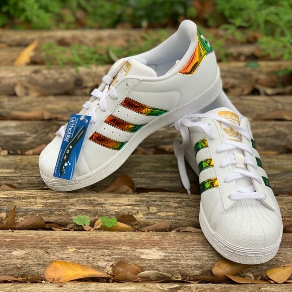 adidas superstar j white hologram iridescent